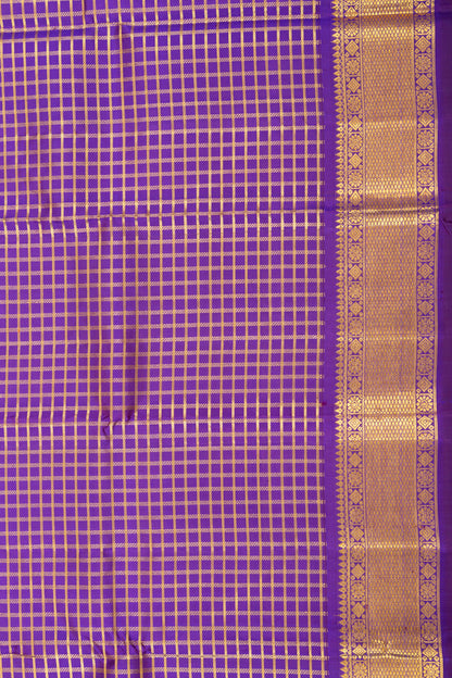 Kanchipuram Silk Checks Violet Saree