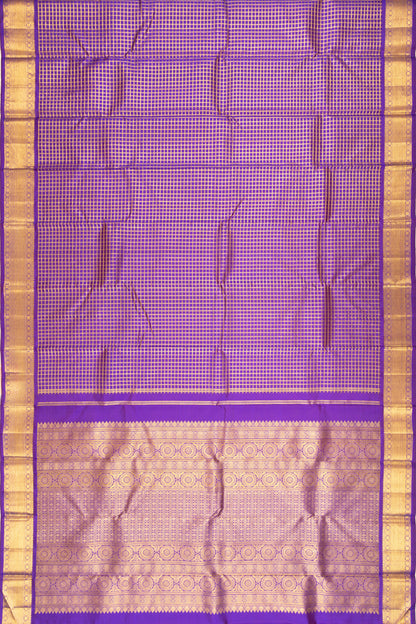 Kanchipuram Silk Checks Violet Saree