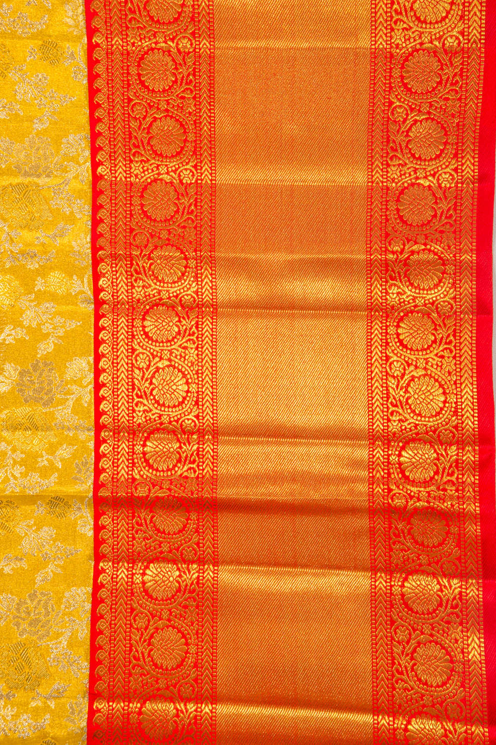 Kanchipuram Silk Tissue Brocade Gold Saree