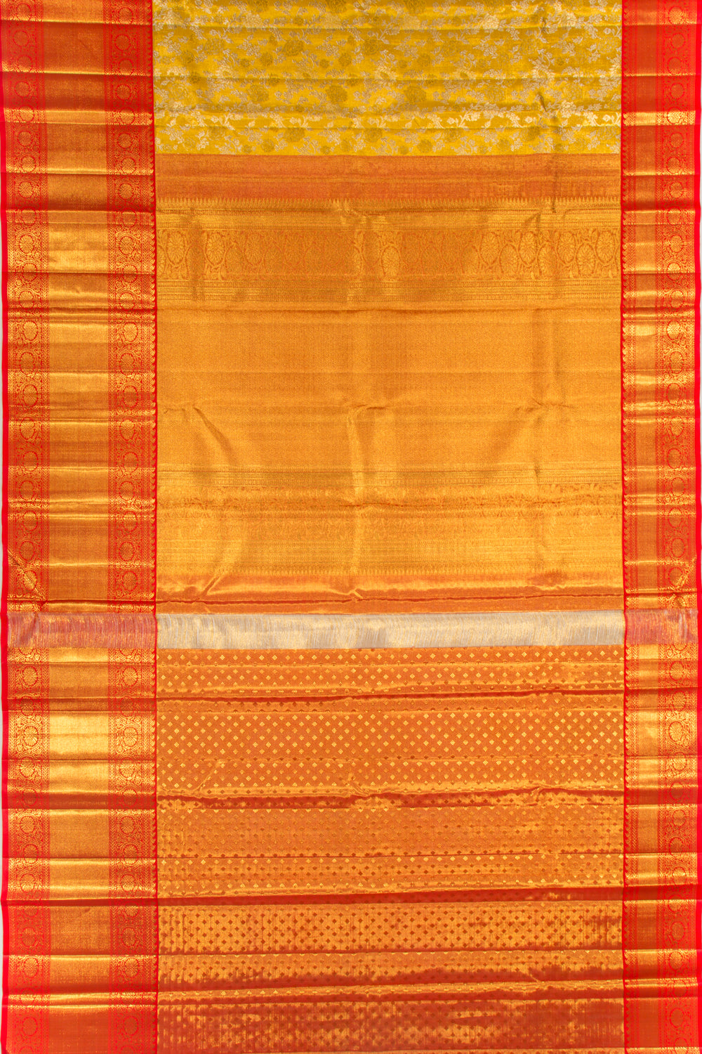 Kanchipuram Silk Tissue Brocade Gold Saree