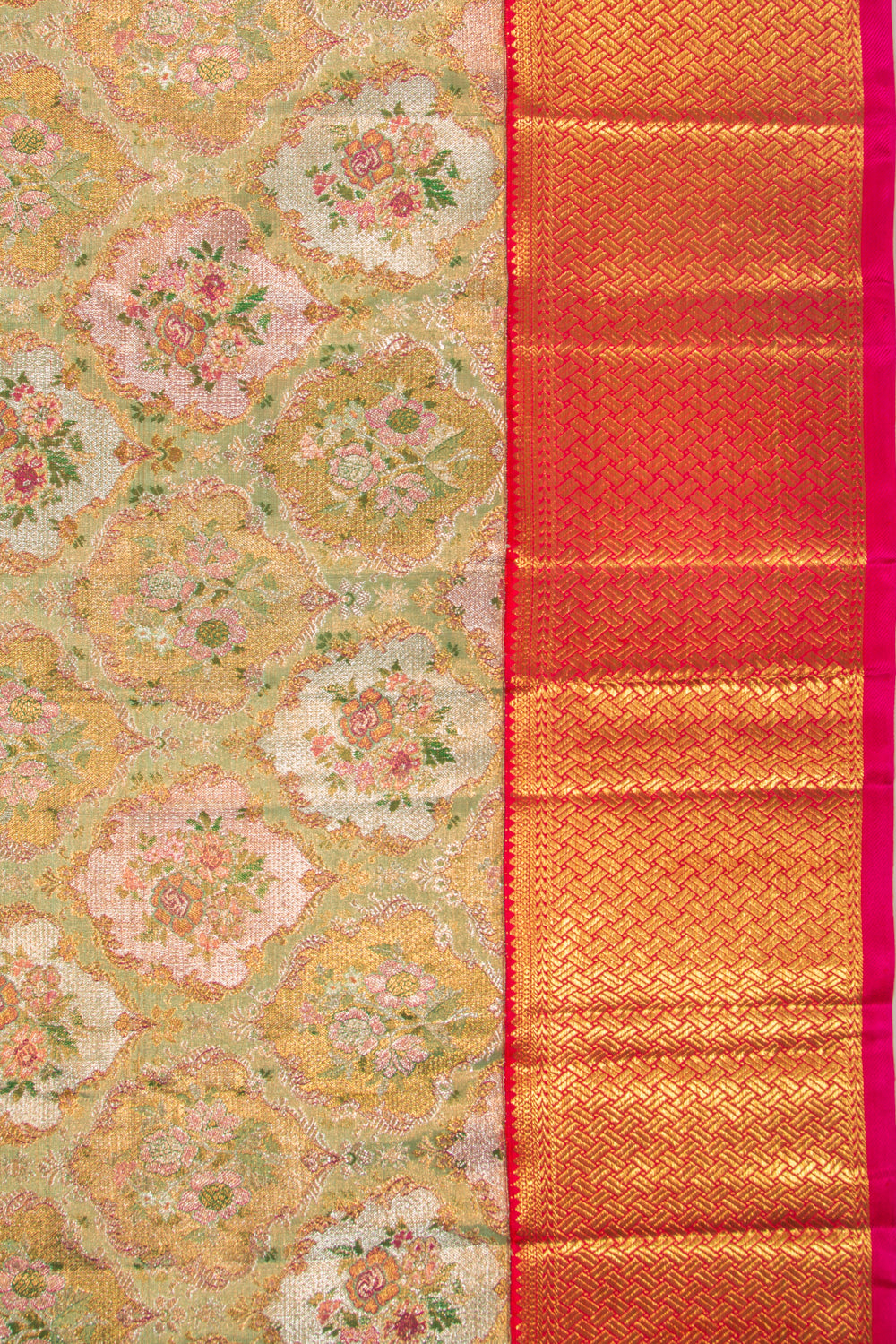 Kanchipuram Silk Tissue Brocade Gold Saree