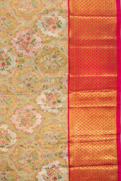 Kanchipuram Silk Tissue Brocade Gold Saree