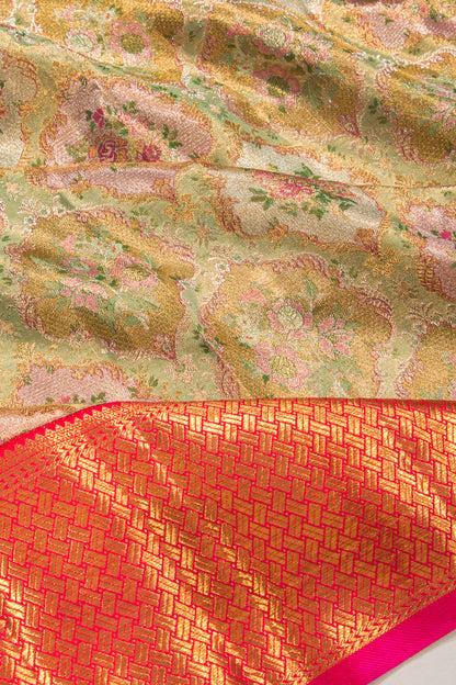 Kanchipuram Silk Tissue Brocade Gold Saree