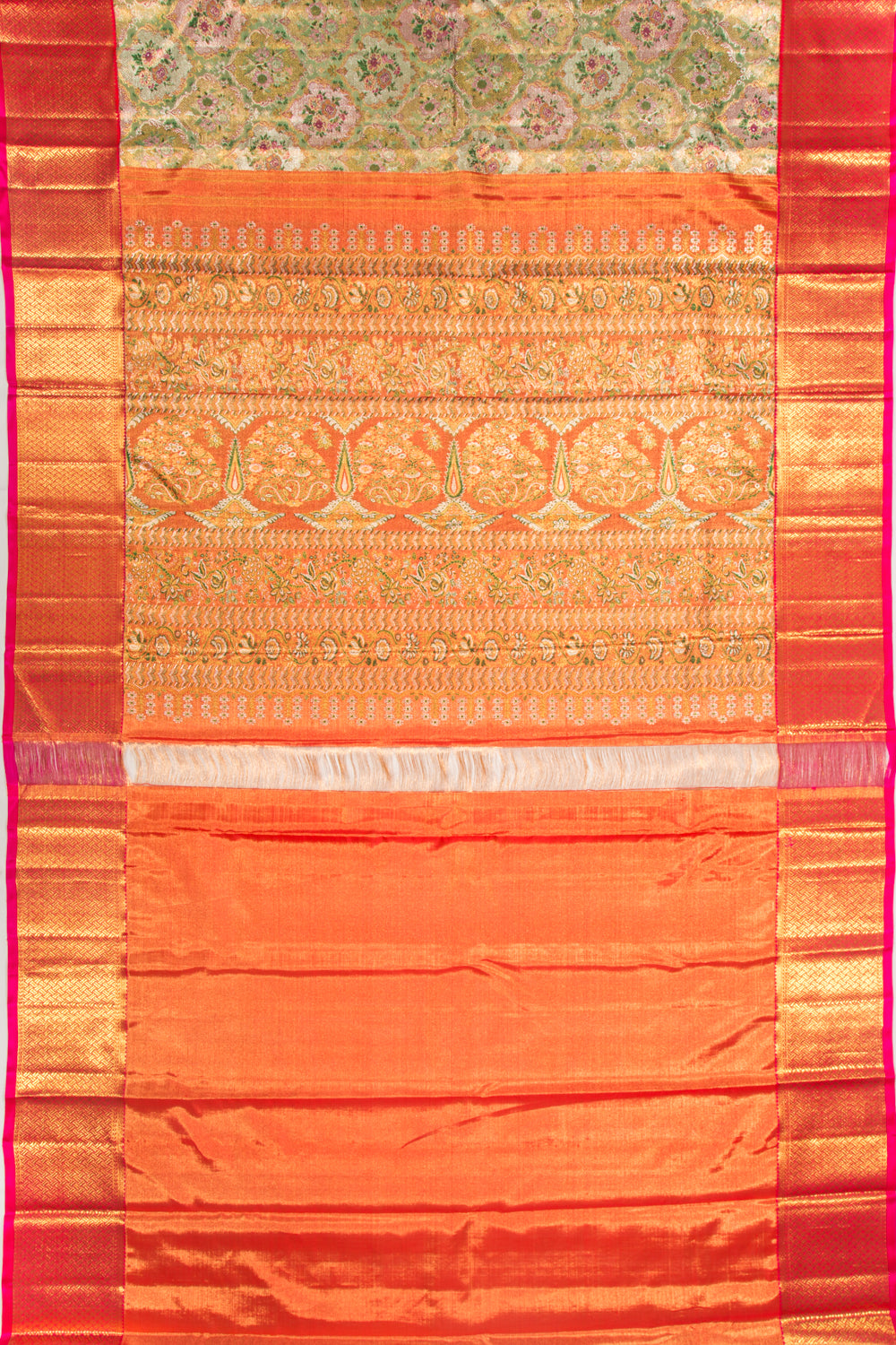 Kanchipuram Silk Tissue Brocade Gold Saree