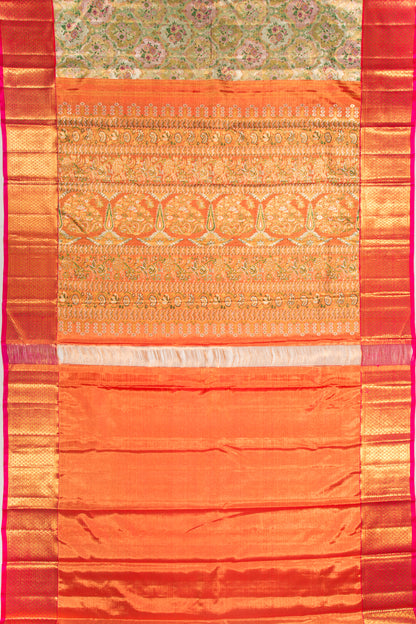 Kanchipuram Silk Tissue Brocade Gold Saree