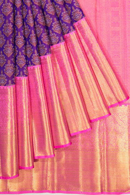 Kanchipuram Silk Brocade Purple Saree