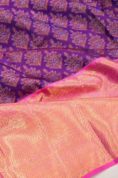 Kanchipuram Silk Brocade Purple Saree