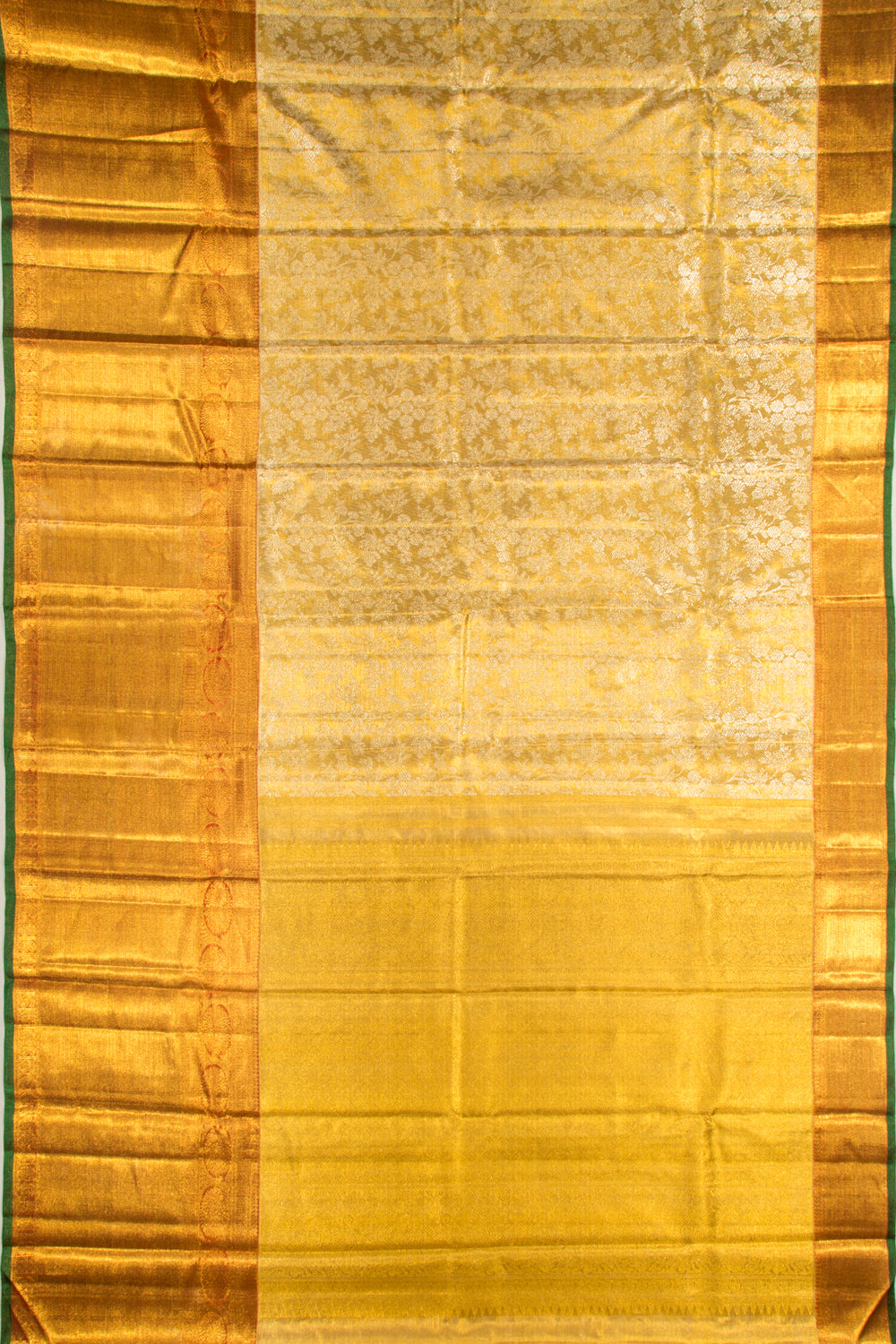 Kanchipuram Silk Tissue Jaal Gold Saree
