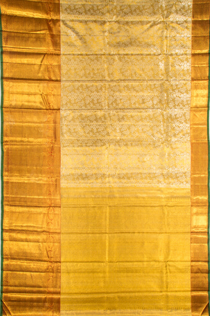 Kanchipuram Silk Tissue Jaal Gold Saree
