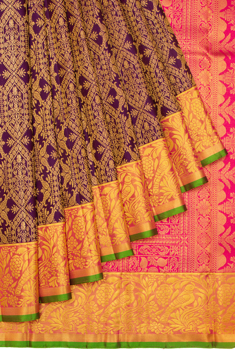 Kanchipuram Silk Brocade Purple Saree