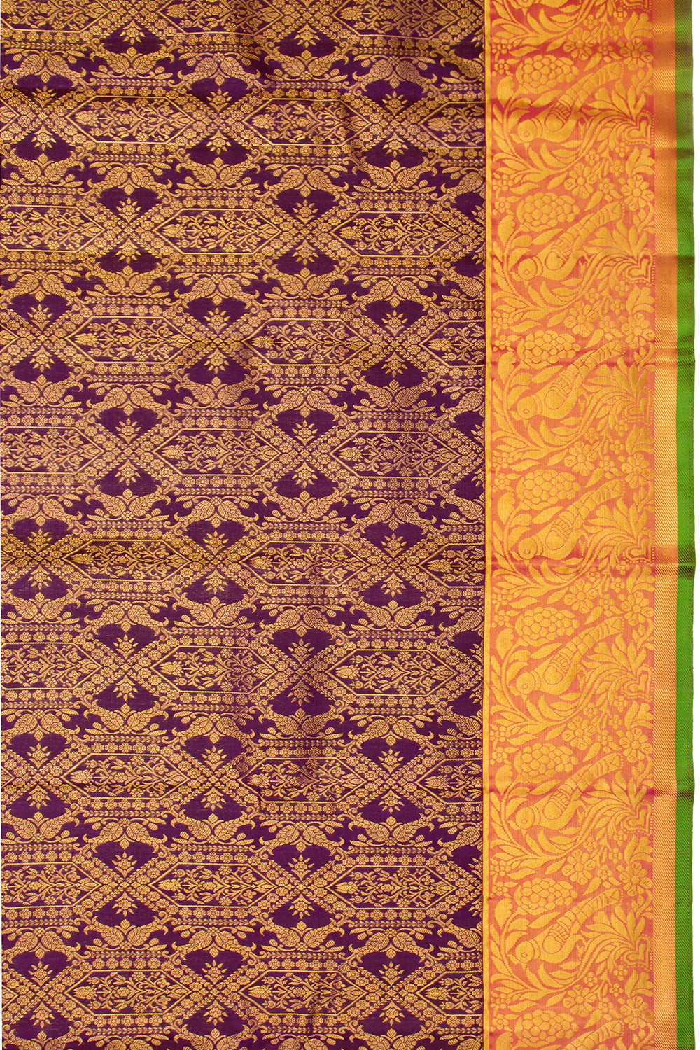 Kanchipuram Silk Brocade Purple Saree