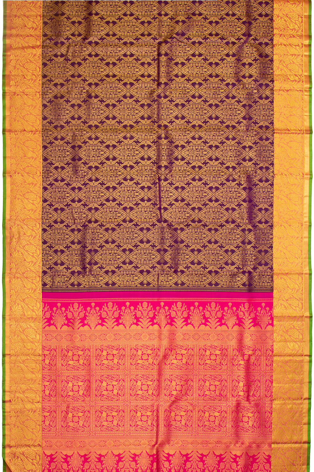 Kanchipuram Silk Brocade Purple Saree
