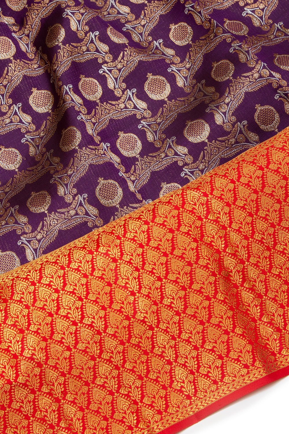 Kanchipuram Silk Brocade Purple Saree