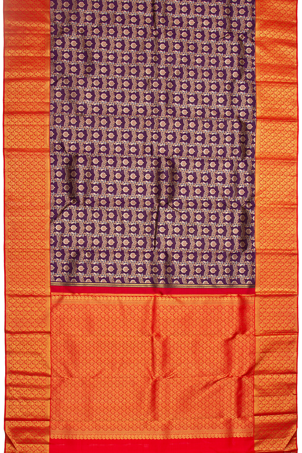 Kanchipuram Silk Brocade Purple Saree