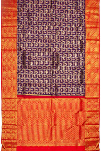 Kanchipuram Silk Brocade Purple Saree