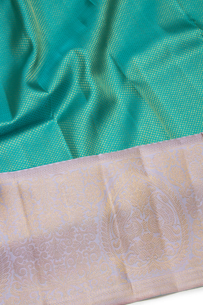 Kanchipuram Silk Brocade Sea Green Saree