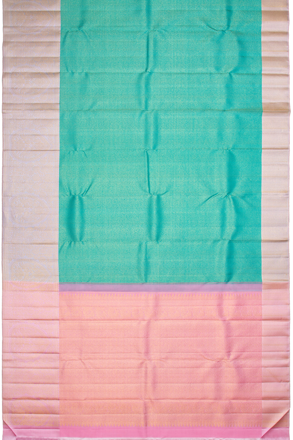 Kanchipuram Silk Brocade Sea Green Saree