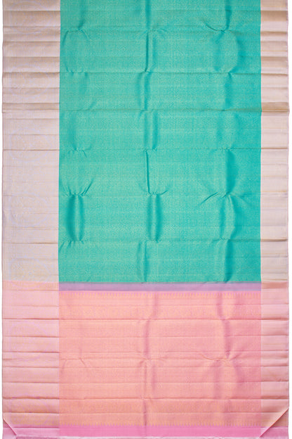 Kanchipuram Silk Brocade Sea Green Saree