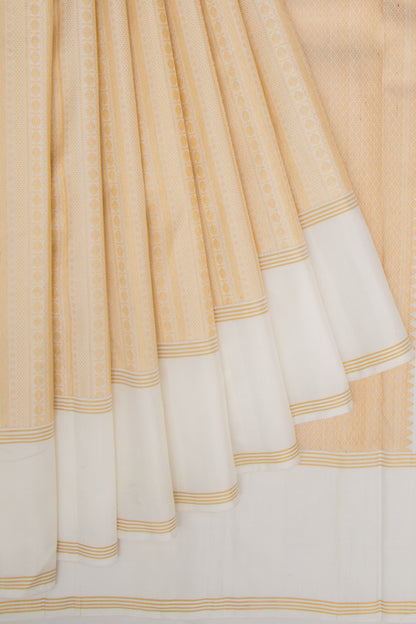 Kanchipuram Silk Brocade White Saree