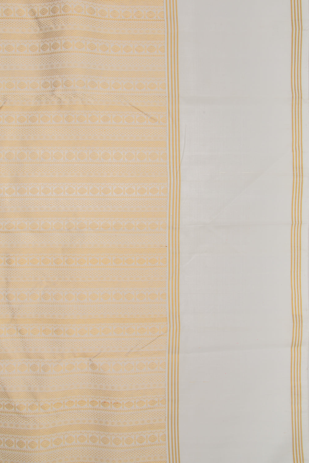 Kanchipuram Silk Brocade White Saree