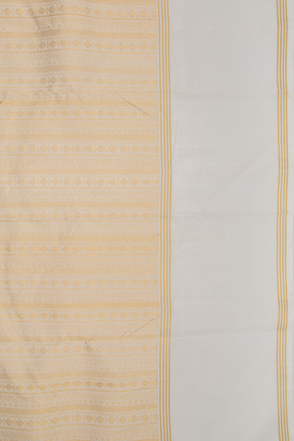 Kanchipuram Silk Brocade White Saree
