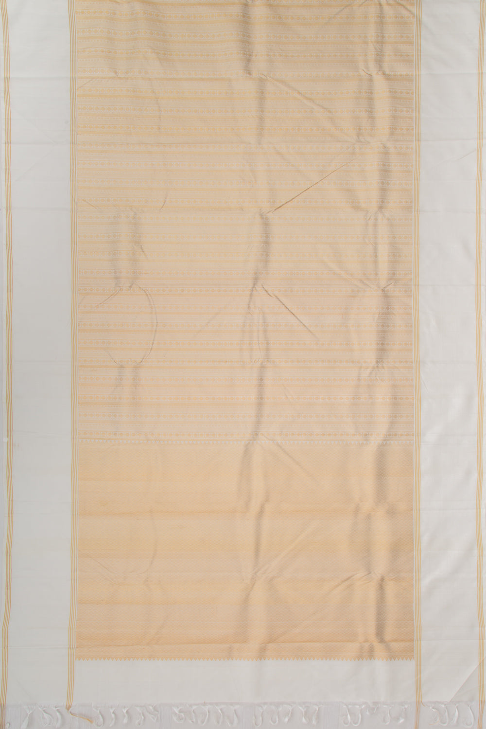 Kanchipuram Silk Brocade White Saree