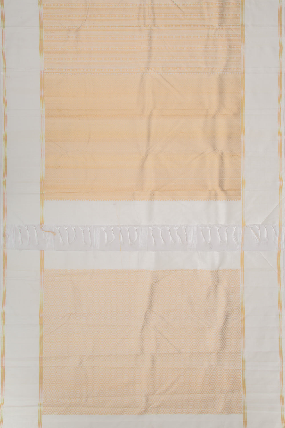 Kanchipuram Silk Brocade White Saree