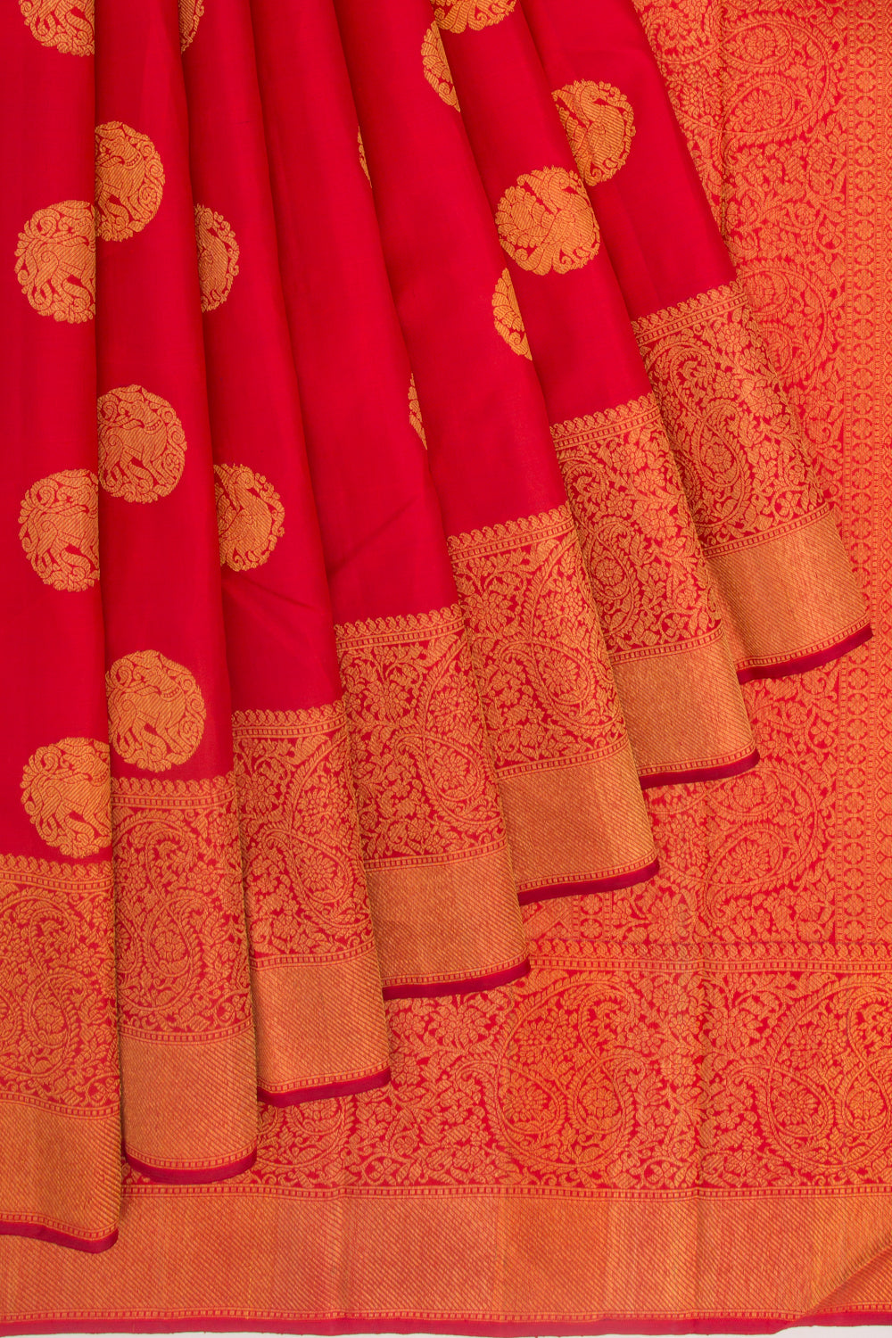Kanchipuram Silk Butta Red Saree