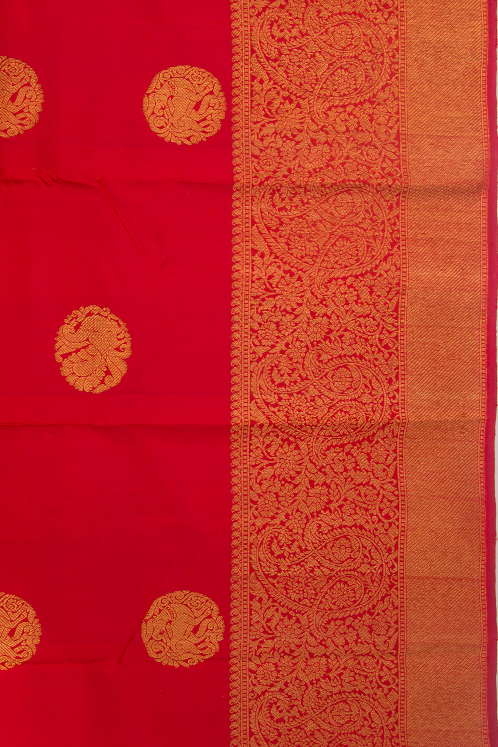 Kanchipuram Silk Butta Red Saree