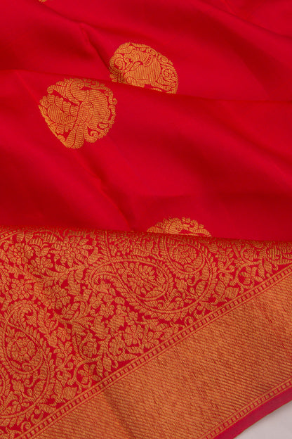 Kanchipuram Silk Butta Red Saree