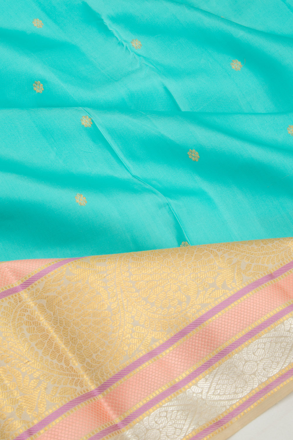 Kanchipuram Silk Butta Sky Blue Saree