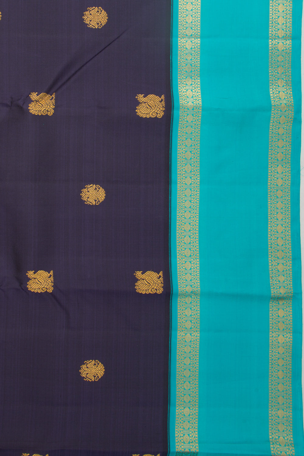 Kanchipuram Silk Butta Dark Blue Saree