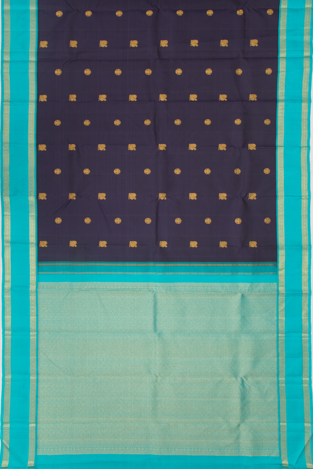 Kanchipuram Silk Butta Dark Blue Saree