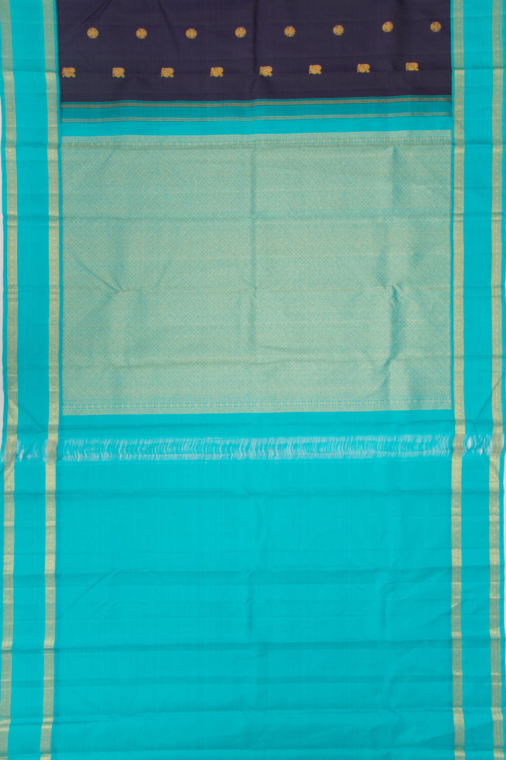 Kanchipuram Silk Butta Dark Blue Saree