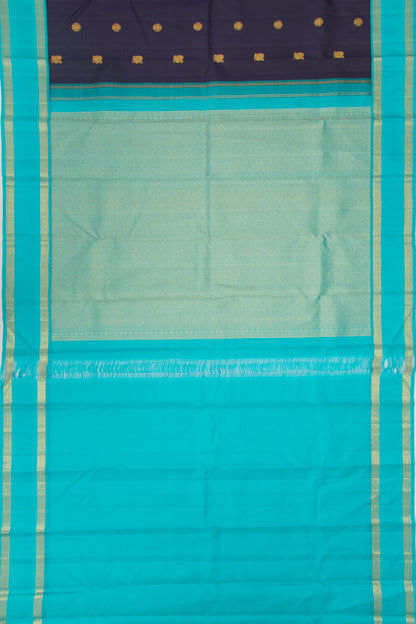 Kanchipuram Silk Butta Dark Blue Saree