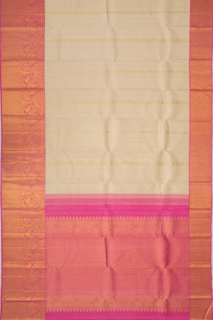 Kanchipuram Silk Butta Cream Saree