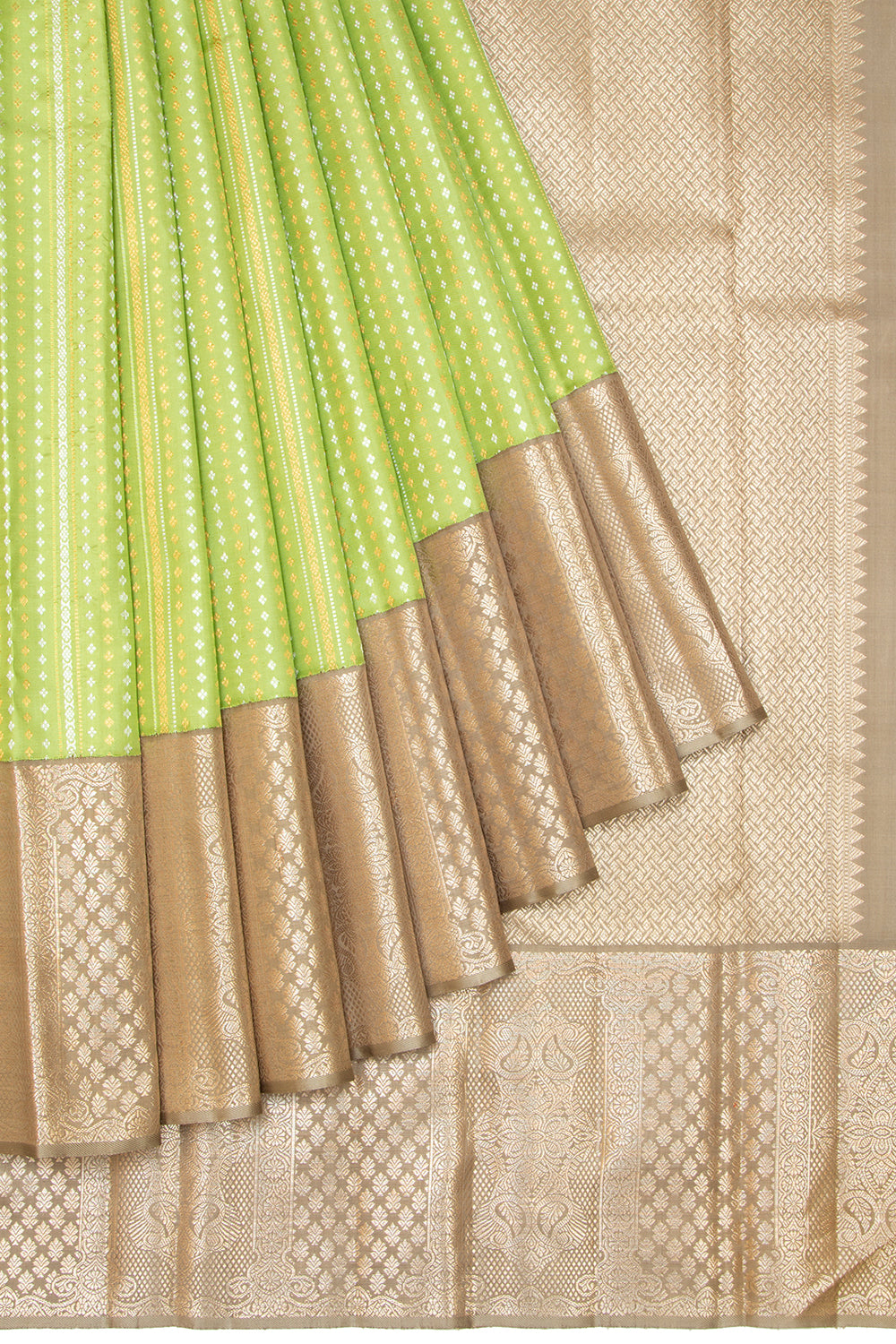 Kanchipuram Silk Brocade Green Saree