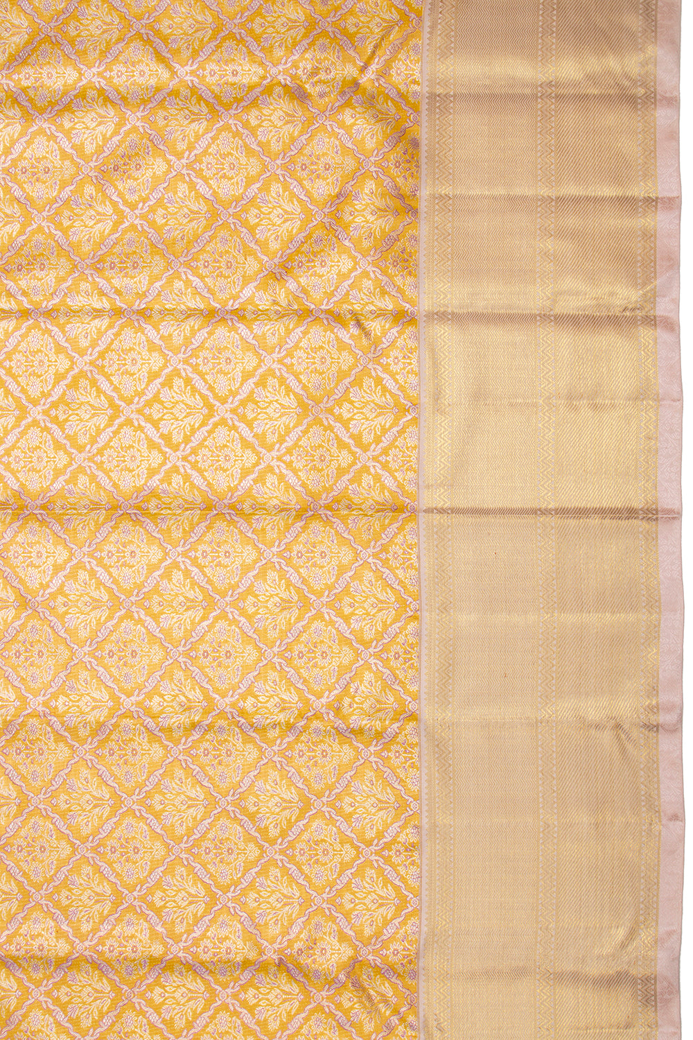 Kanchipuram Silk Tissue Brocade Gold Saree