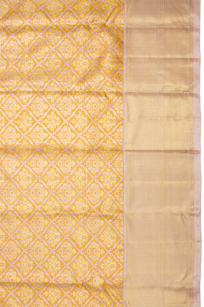 Kanchipuram Silk Tissue Brocade Gold Saree