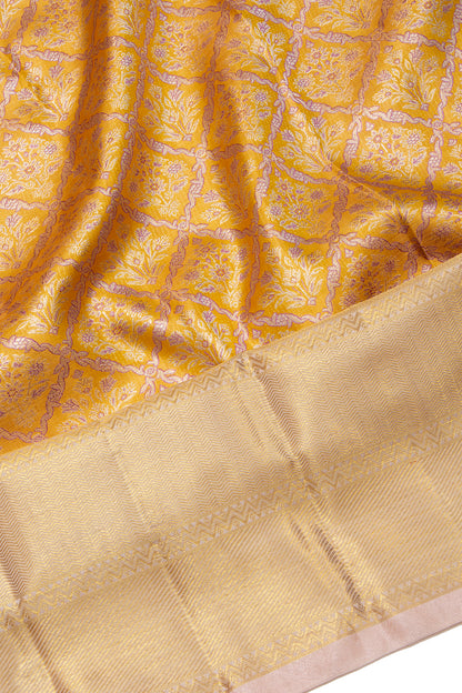 Kanchipuram Silk Tissue Brocade Gold Saree
