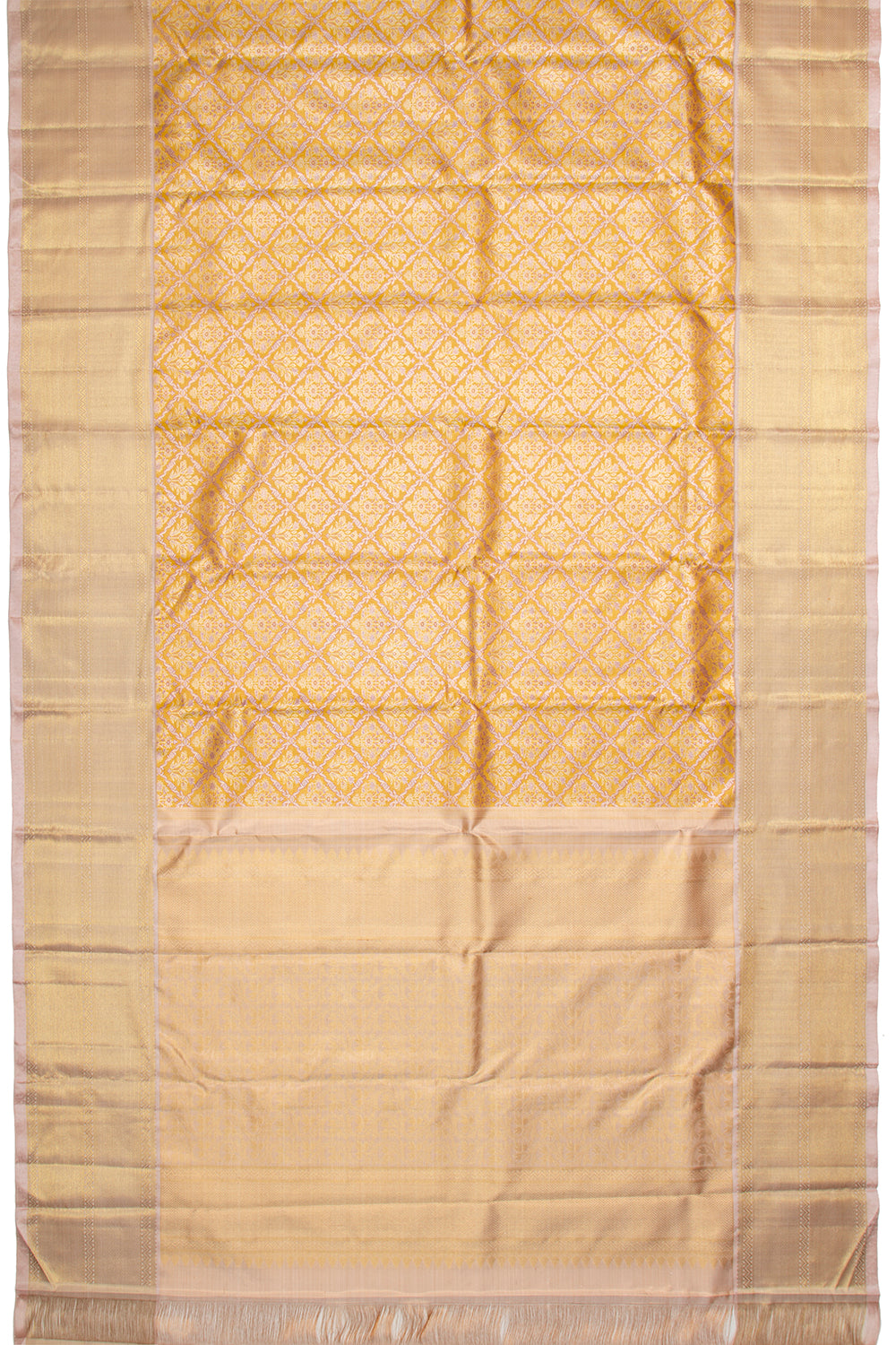 Kanchipuram Silk Tissue Brocade Gold Saree