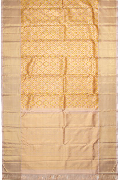 Kanchipuram Silk Tissue Brocade Gold Saree