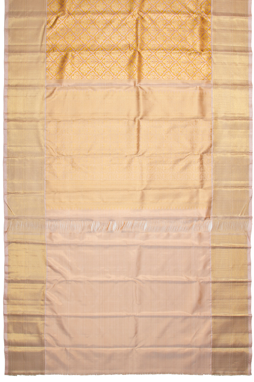 Kanchipuram Silk Tissue Brocade Gold Saree