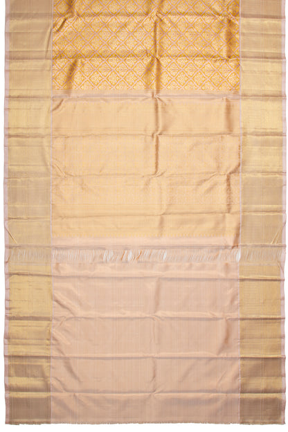 Kanchipuram Silk Tissue Brocade Gold Saree