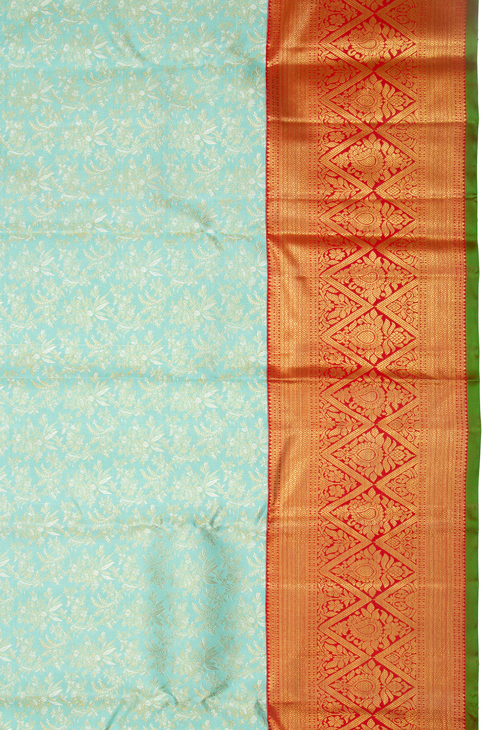 Kanchipuram Silk Brocade Pastel Blue Saree