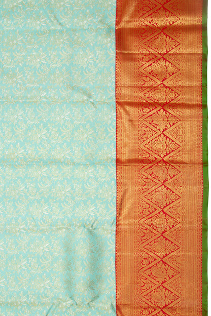Kanchipuram Silk Brocade Pastel Blue Saree