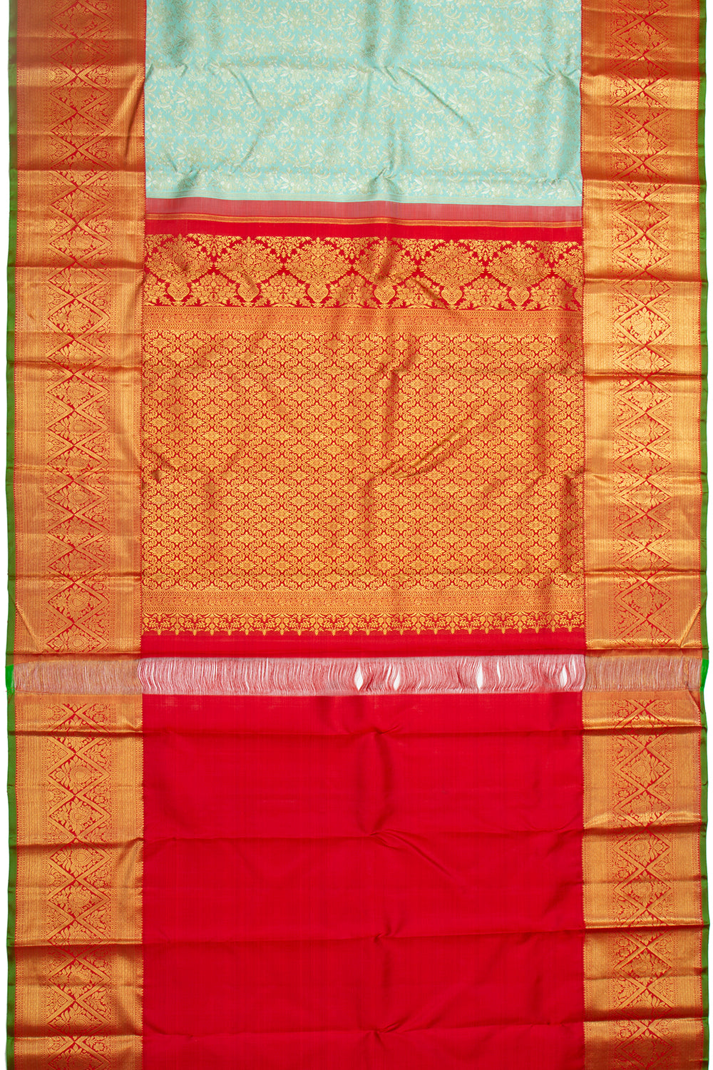 Kanchipuram Silk Brocade Pastel Blue Saree