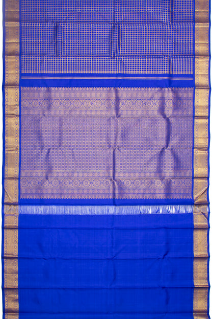 Kanchipuram Silk Checks Royal Blue Saree