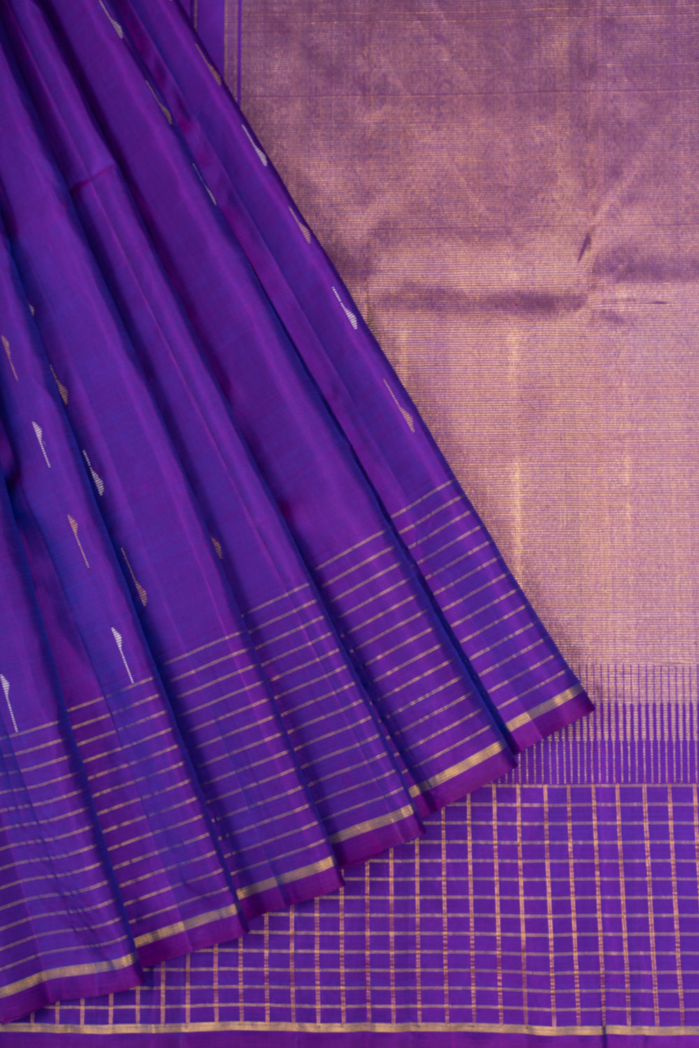 Kanchipuram Silk Butta Violet Saree