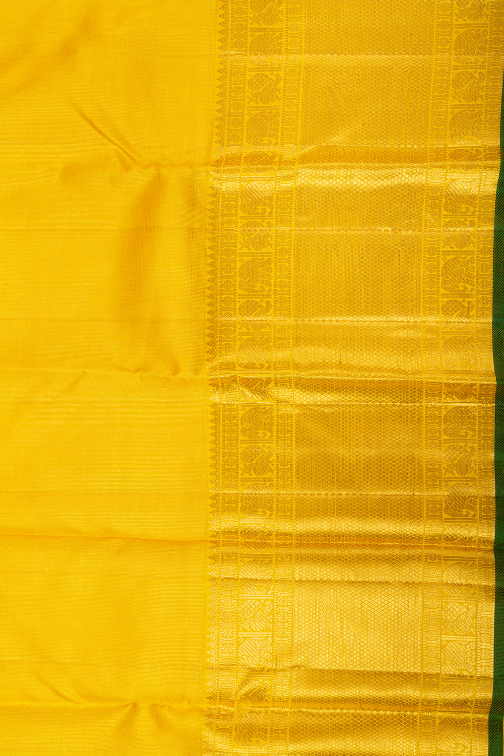 Kanchipuram Silk Brocade Yellow Saree